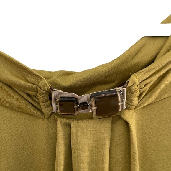 MaxMara Olive Green Embellished Cowl Neck Sleeveless Top Size M Stretch - Picture 5 of 8